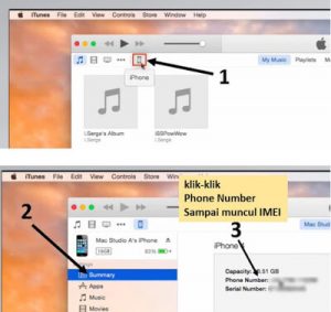 cara cek imei iphone lewat itunes