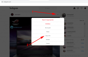 cara download foto video di instagram pc - copy link
