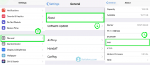 cek imei iphone melalui menu settings pengaturan