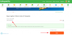 cek tagihan indihome tokopedia - masukkan nomor telepon