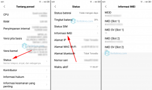 cek xiaomi asli - lihat imei dan meid pengaturan