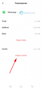 hapus cache whatsapp