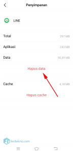 hapus data aplikasi line