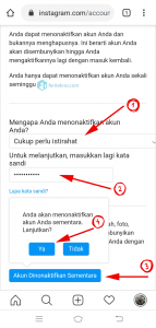 menonaktifkan instagram sementara dinonaktifkan