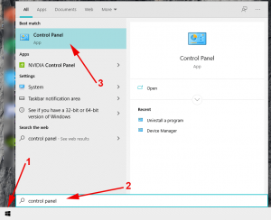 cara buka control panel