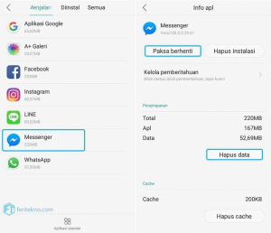 cara keluar dari messenger di hp