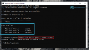 disconnect wifi menggunakan cmd - netsh wlan delete profile name