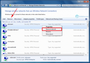 forget wifi di laptop windows 7 - remove network