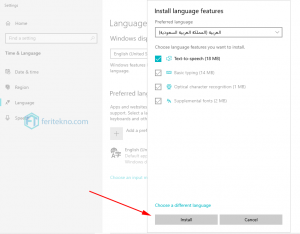 mengubah keyboard ke bahasa arab - install