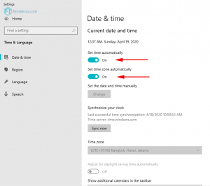 setting jam otomatis windows - automatically