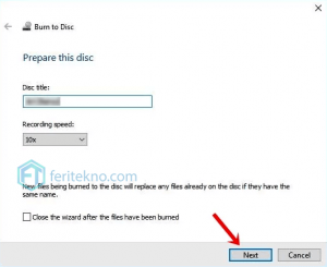 cara burning cd dvd - next