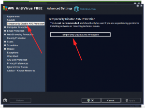 cara menonaktifkan avg - disable