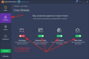 mematikan antivirus avast - dari softwarenya