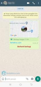 cara kirim lokasi terkini di wa