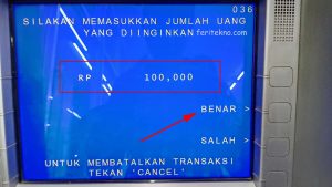 cara tarik tunai atm bca - masukkan nominal uang