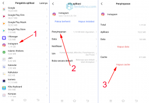 lokasi di instagram tidak muncul - hapus cache instagram