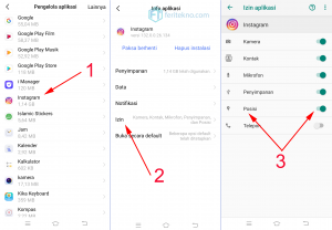 lokasi di instagram tidak muncul - perizinan aplikasi