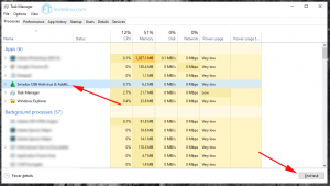 cara mematikan antivirus smadav - end task