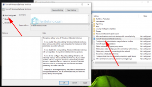 windows defender tidak bisa on - gpedit