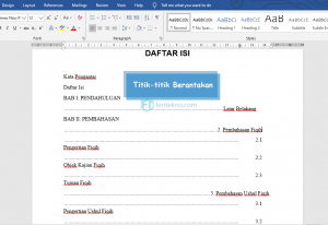 cara memperbaiki titik daftar isi yang error