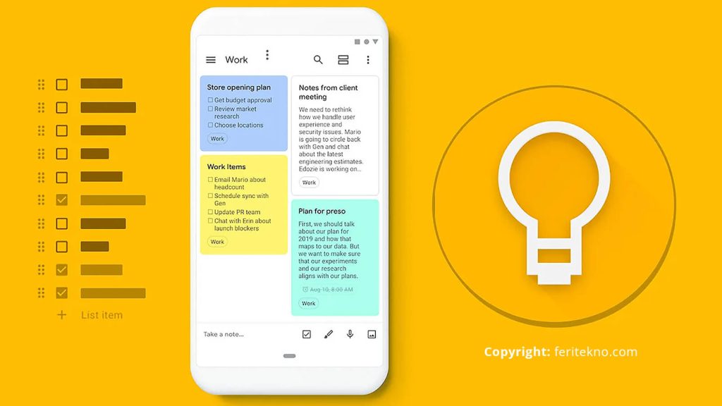 aplikasi catatan harian google keep