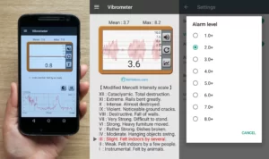 aplikasi pendeteksi gempa Vibration Meter