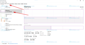 lihat ram melalui task manager