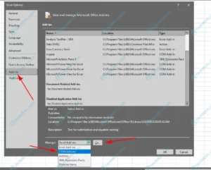 COM Add-ins excel