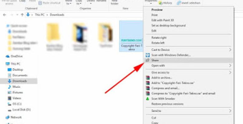 Cara Menghapus Fitur Share Saat Klik Kanan di Windows 10