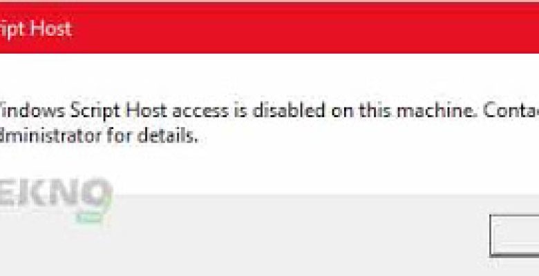 Mengatasi Windows Script Host di Windows