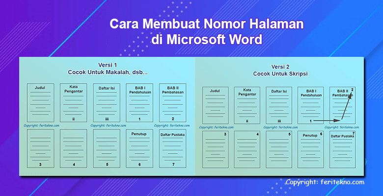 cara buat nomor halaman di microsoft word otomatis