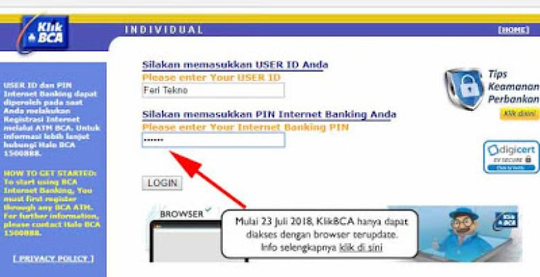 cara ganti pin klikbca