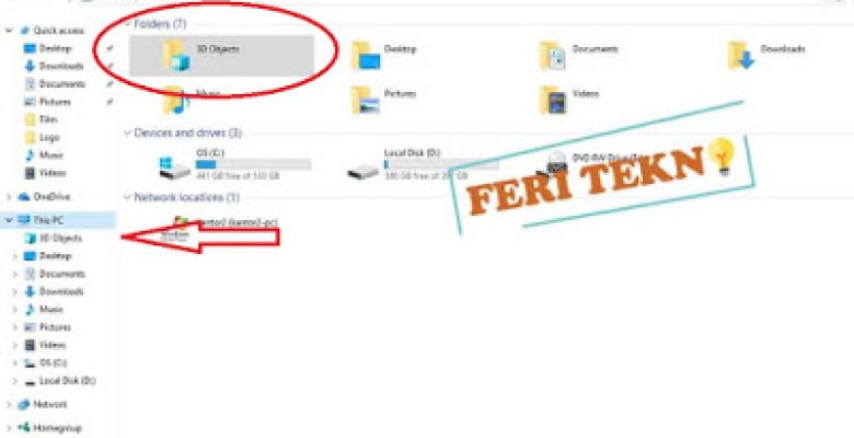 cara hapus 3d objek di explorer windows 10