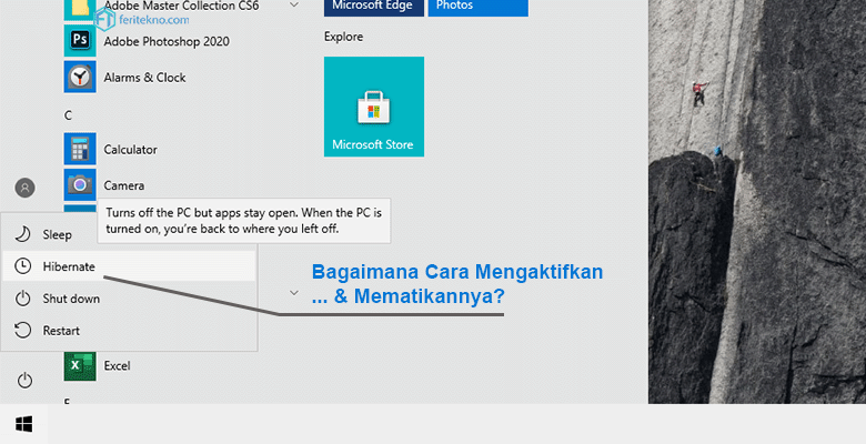 cara memunculkan hibernate di windows 7 8 10