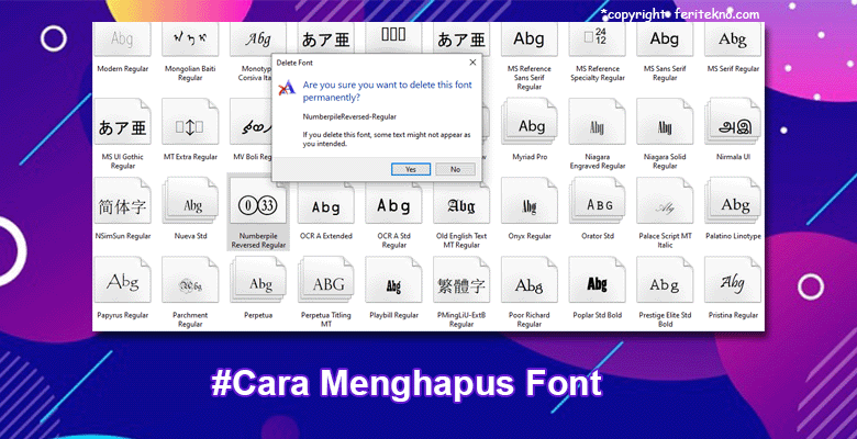 cara menghapus font yang sudah terinstal