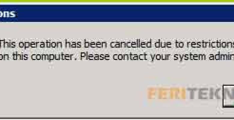 masalah this operation has been cancelled