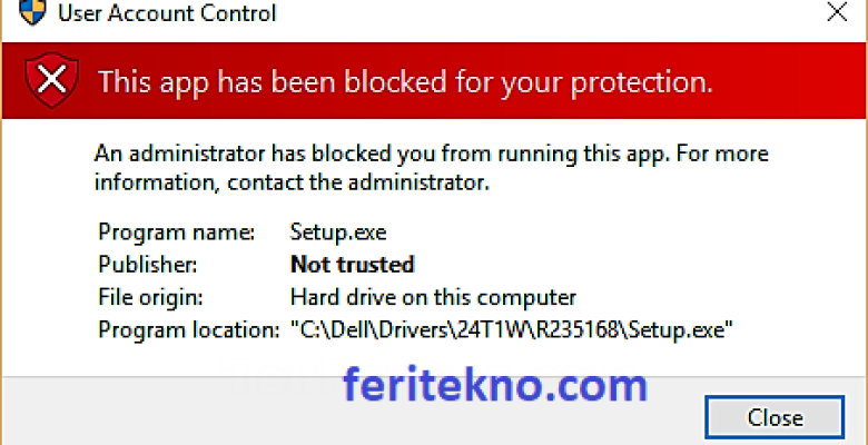 mengatasi This app has been blocked for your protection