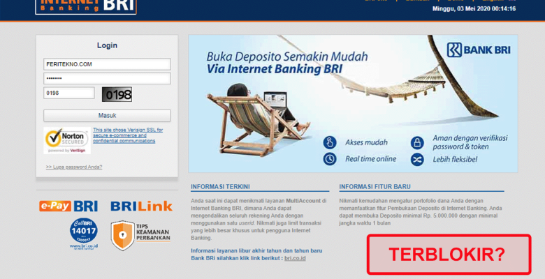 mengurus internet banking terblokir